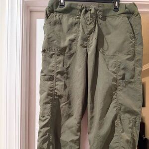 Women’s Olive Cargo Parachute Pants